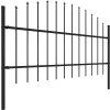 Zahradní plot s kopím nahoře ocelový 892,5 x 100 cm [277716] (Barva Černá)
