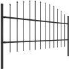 Zahradní plot s kopím nahoře ocelový 537 x 100 cm [277714] (Barva Černá)