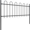 Zahradní plot s obloukem nahoře ocelový 1603,5 x 80 cm [277655] (Barva Černá)