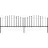 Zahradní plot s hroty ocel (0,5–0,75) x 3,4 m [277704] (Barva Černá)