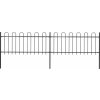 Zahradní plot s obloukem nahoře ocelový 359 x 80 cm [277648] (Barva Černá)