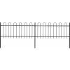 Zahradní plot s obloukem nahoře ocelový 359 x 80 cm [277648] (Barva Černá)