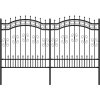 Zahradní plot s kopím nahoře 240 x 125 cm, práškově lakovaná ocel [151086] (Barva Černá)