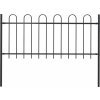 Zahradní plot s obloukem nahoře ocelový 181 x 100 cm [144930] (Barva Černá)