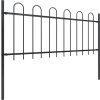 Zahradní plot s obloukem nahoře ocelový 181 x 100 cm [144930] (Barva Černá)