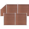 Plotová sada WPC 4 čtvercové + 1 šikmý díl 792 x 186 cm [3053218] (Barva Hnědá)