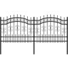 Zahradní plot s kopím nahoře 240 x 100 cm, práškově lakovaná ocel [151085] (Barva Černá)