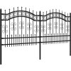 Zahradní plot s kopím nahoře 240 x 100 cm, práškově lakovaná ocel [151085] (Barva Černá)