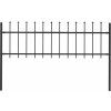 Zahradní plot Woerden s kopím nahoře ocelový 181 x 60 cm [144923] (Barva Černá)