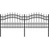 Zahradní plot s kopím nahoře 240 x 75 cm, práškově lakovaná ocel [151084] (Barva Černá)