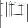 Zahradní plot s obloukem nahoře ocelový 1781,5 x 80 cm [277656] (Barva Černá)