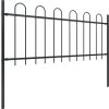 Zahradní plot s obloukem nahoře ocelový 892,5 x 80 cm [277651] (Barva Černá)