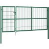 Zahradní brána se sloupky ocel 350 x 140 cm [142571] (Barva Zelená)