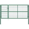 Zahradní brána se sloupky ocel 350 x 140 cm [142571] (Barva Zelená)