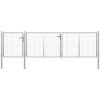 Zahradní brána ocelová 400 x 75 cm [144346] (Barva Stříbrná)