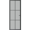 Interiérové dveře 76 x 201,5 cm bílé ESG sklo a hliník [350556] (Barva Černá a mléčná)