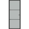 Interiérové dveře 83 x 201,5 cm bílé matné sklo a hliník [350561] (Barva Černá a tmavě průhledná)