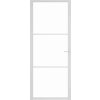 Interiérové dveře 83 x 201,5 cm bílé matné sklo a hliník [350561] (Barva Černá a tmavě průhledná)
