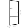 Interiérové dveře 93 x 201,5 cm černé ESG sklo a hliník [350554] (Barva Černá a mléčná)