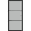 Interiérové dveře 93 x 201,5 cm černé ESG sklo a hliník [350554] (Barva Černá a mléčná)