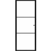 Interiérové dveře 93 x 201,5 cm černé ESG sklo a hliník [350554] (Barva Černá a mléčná)