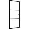 Interiérové dveře 102,5 x 201,5 cm černé matné sklo a hliník [350563] (Barva Černá a tmavě průhledná)