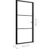 Interiérové dveře 102,5 x 201,5 cm černé matné sklo a hliník [350563] (Barva Černá a tmavě průhledná)
