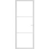 Interiérové dveře 76 x 201,5 cm bílé ESG sklo a hliník [350568] (Barva Bílá a průhledná)
