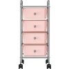 Mobilní úložný vozík se 4 zásuvkami plastový [320400] (Barva Růžová)