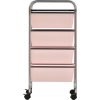 Mobilní úložný vozík se 4 zásuvkami plastový [320400] (Barva Růžová)