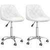 Otočné jídelní židle 2 ks umělá kůže [335199] (Barva Bílá)