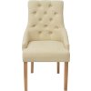Jídelní židle 4 ks textil [274425] (Barva Krémová)