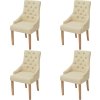 Jídelní židle 4 ks textil [274425] (Barva Krémová)