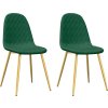 Jídelní židle 2 ks samet [325670] (Barva Tmavě zelená)