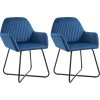 Jídelní židle 2 ks samet [249802] (Barva Modrá)