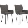 Jídelní židle 2 ks textil [344832] (Barva Tmavě šedá)
