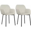 Jídelní židle 2 ks samet [344710] (Barva Krémová)