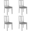 Jídelní židle s poduškami 4 ks masivní dřevo [247637] (Barva Bílo-šedá)