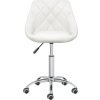 Otočná jídelní židle umělá kůže [3088685] (Barva Bílá)