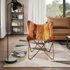 Křeslo Butterfly textil chindi [243728] (Barva Hnědá)