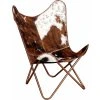 Křeslo Butterfly textil chindi [243728] (Barva Hnědá)