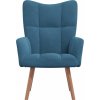 Relaxační židle krémově samet [328061] (Barva Modrá)