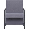 Křeslo šedé textil [282156] (Barva Tmavě šedá)