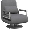 Otočné křeslo rozkládací tmavě šedé textil [244666] (Barva Světle šedá)