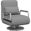 Otočné křeslo rozkládací tmavě šedé textil [244666] (Barva Světle šedá)