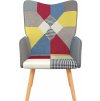 Relaxační křeslo patchwork textil [328195] (Barva Černá)