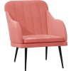 Křeslo 63 x 76 x 80 cm samet [351457] (Barva Růžová)