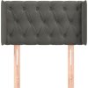 Čelo postele typu ušák 83 x 16 x 78/88 cm samet [3119135] (Barva Tmavě šedá)
