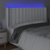 Čelo postele s LED 163 x 16 x 118/128 cm umělá kůže [3124144] (Barva Černá)
