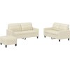 3dílná sedací souprava s polštáři umělá kůže [3201364] (Barva Krémová)